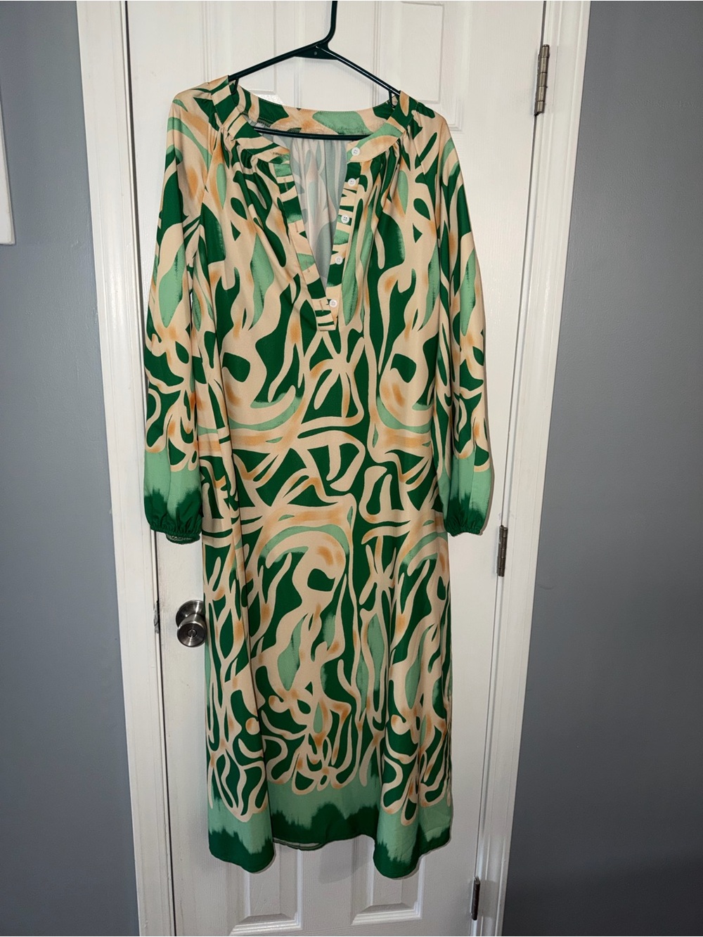 Green & Yellow Abstract Maxi Dress - Picture 6 of 8